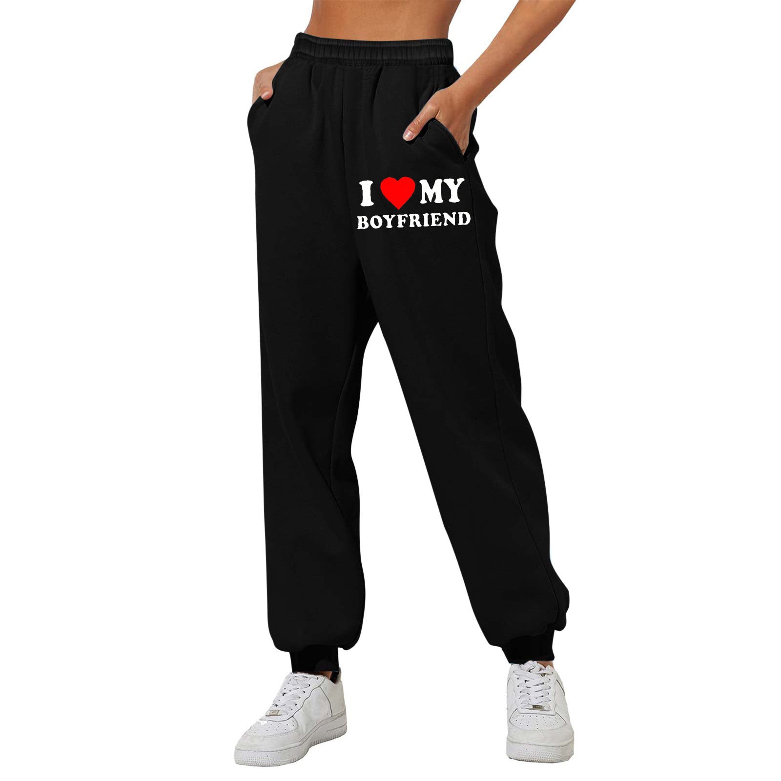 I Love MY BOYFRIEND Printed Trousers Casual Sweatpants Men And Women S –  UnderBrella