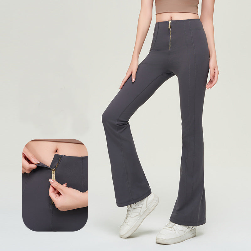 High Waist Zipper Bell-bottom Trousers For Women Slimming Butt Lifting –  UnderBrella